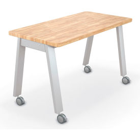 MooreCo 6030 Compass Makerspace Table 30"L x 60"W x 36-5/8"H Butcher Block Top 