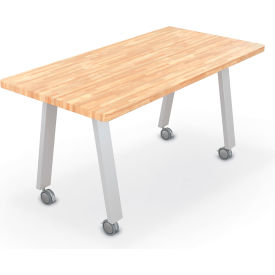 MooreCo 7236 Compass Makerspace Table 36"L x 72"W x 36-5/8"H Butcher Block Top 