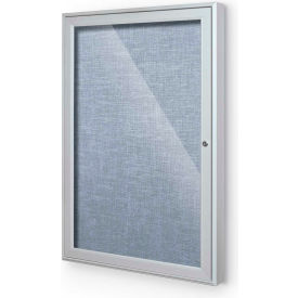 Balt 94PSB-O-47 Balt® Outdoor Enclosed Bulletin Board Cabinet,1-Door 24"W x 36"H, Silver Trim, Pacific Blue image.