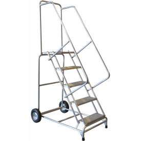 6 Step 18""W Aluminum Wheelbarrow Ladder - Ribbed Tread - ALWB6