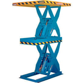 Ballymore Max Double High Scissor Lift Table Foot Operated 2000 lb. Capacity 64" x 25" 115V 