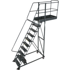 Ballymore 10 Step Steel Cantilever Ladder -28"" Overhang Perforated Tread - CL-10-28-P