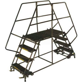 3 Step Heavy Duty Steel Double Entry Work Platform 24""W Steps - DEP3-2472