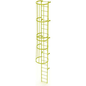 Ballymore 22 Step Steel Caged Fixed Access Ladder Yellow 