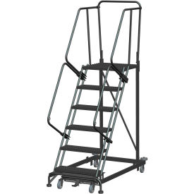 Ballymore Co Inc ML063221G 6 Step Extra Heavy Duty Steel Rolling Safety Ladder - Heavy Duty Serrated Grating - ML063221G image.