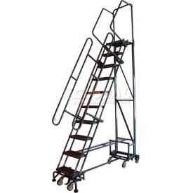 10 Step 16""W Navigator All-Directional Steel Safety Ladder w/ Folding Rails - Nav-10RF