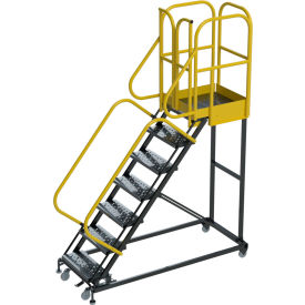 Ballymore ProLine 7 Step Extra Heavy Duty Rolling Safety Ladder Perforated 1000 lb. Capacity 
