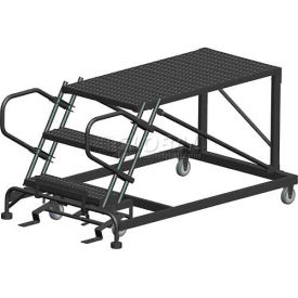 3 Step Heavy Duty Steel Mobile Work Platform - 24"" x 60"" Platform - SNR3-24-60PD