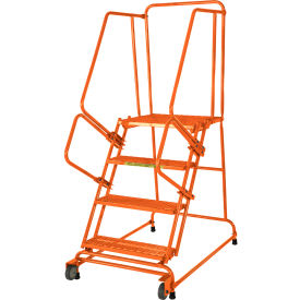 Ballymore Co Inc TR-2-P-O Ballymore 2 Step Steel Orange Tilt And Roll Ladder with Perforated Tread - TR-2-P-O image.