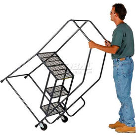 2 Step Steel Tilt & Roll Ladder Expanded Metal - TR-2-X