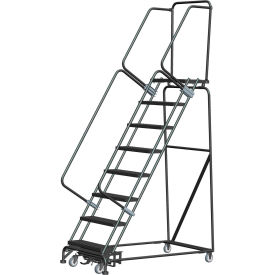 5 Step Steel Safety Rolling Ladder W/ Weight Actuated Lock Step 16""W Expanded Step - WA052414X