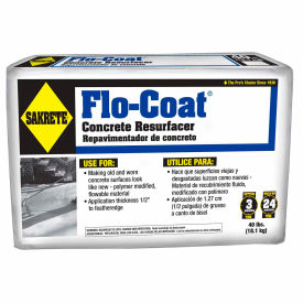 Sakrete Flo Coat Concrete Resurfacer, 40 Lb. Bag - 65450019 - Pkg Qty 36 Sakrete Flo Coat Concrete Resurfacer, 40 Lb. Bag - 65450019 - Pkg Qty 36