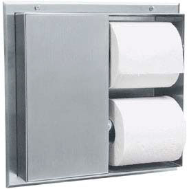 Bobrick Washroom Equipment, Inc B386 Bobrick® Partition Mounted Multi Roll Tissue Dispenser - Two Compartments - B386 image.