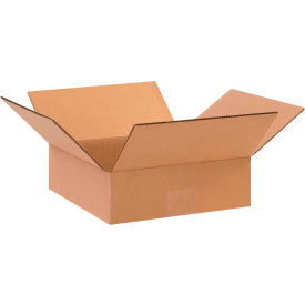 Global Industrial B68618 Global Industrial™ Flat Cardboard Corrugated Boxes, 10"L x 10"W x 3"H, Kraft image.