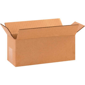 Global Industrial B68608 Global Industrial™ Long Cardboard Corrugated Boxes, 10"L x 4"W x 4"H, Kraft image.