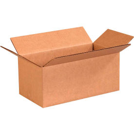 Global Industrial B2206046 Global Industrial™ Long Cardboard Corrugated Boxes, 10"L x 5"W x 4"H, Kraft image.