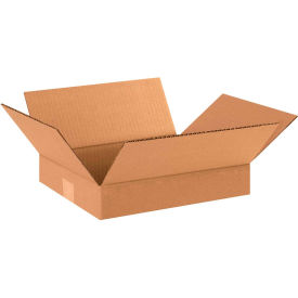 Global Industrial B1878578 Global Industrial™ Flat Cardboard Corrugated Boxes, 12"L x 10"W x 2"H, Kraft image.