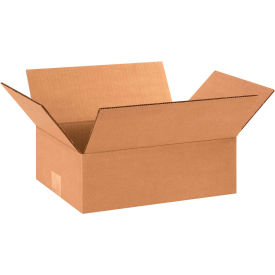 Global Industrial B68644 Global Industrial™ Flat Cardboard Corrugated Boxes, 12"L x 9"W x 4"H, Kraft image.