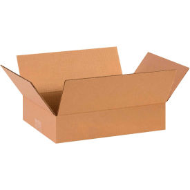 Global Industrial B2205823 Global Industrial™ Flat Cardboard Corrugated Boxes, 14"L x 10"W x 3"H, Kraft image.