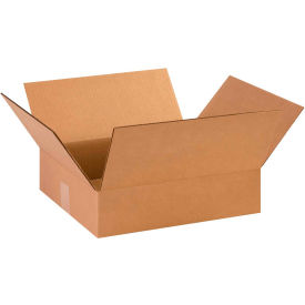 Global Industrial™ Flat Cardboard Corrugated Boxes 14-3/8""L x 12-1/2""W x 3-1/2""H Kraft