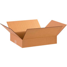 Global Industrial B2205819 Global Industrial™ Flat Cardboard Corrugated Boxes, 15"L x 12"W x 3"H, Kraft image.