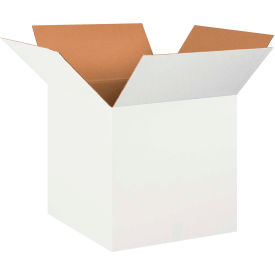 Global Industrial B39748 Global Industrial™ Cardboard Corrugated Boxes, 20"L x 20"W x 20"H, White image.