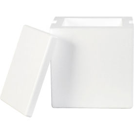 Global Industrial B1878745 Global Industrial™ Insulated Foam Containers, 8"L x 6"W x 9"H, White, 8/Pack image.