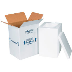 Box Packaging Inc 212C Foam Insulated Shipping Kit, 8"L x 6"W x 12"H, White image.