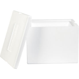 Global Industrial B1878770 Global Industrial™ Insulated Foam Containers, 12"L x 10"W x 9"H, White, 1 Pack image.
