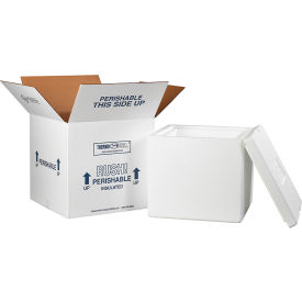 Box Packaging Inc 230C Foam Insulated Shipping Kit, 12"L x 12"W x 11-1/2"H, White image.