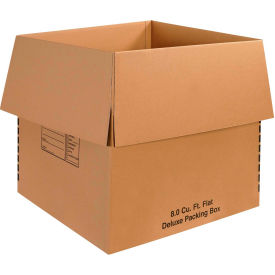Global Industrial B1638716 Global Industrial™ Deluxe Cardboard Corrugated Boxes, 24"L x 24"W x 24"H, Kraft image.
