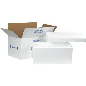 Box Packaging Inc 245C Foam Insulated Shipping Kit, 17"L x 10"W x 8-1/4"H, White image.