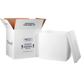 Box Packaging Inc 248C Foam Insulated Shipping Kit, 18"L x 14"W x 19"H, White image.