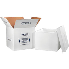 Box Packaging Inc 249C Foam Insulated Shipping Kit, 16-3/4"L x 16-3/4"W x 15"H, White image.