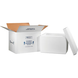 Box Packaging Inc 269C Foam Insulated Shipping Kit, 21-1/4"L x 15-1/2"W x 15-1/2"H, White image.
