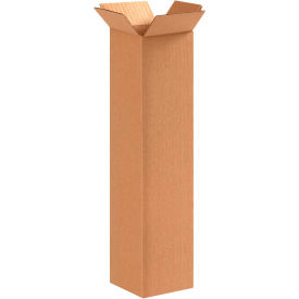 Global Industrial B1638330 Global Industrial™ Tall Cardboard Corrugated Boxes, 4"L x 4"W x 16"H, Kraft image.
