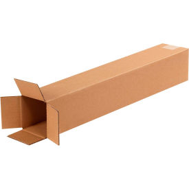 Global Industrial B68564 Global Industrial™ Tall Cardboard Corrugated Boxes, 4"L x 4"W x 24"H, Kraft image.