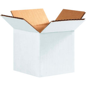 Global Industrial B69167 Global Industrial™ Cardboard Corrugated Boxes, 4"L x 4"W x 4"H, White image.