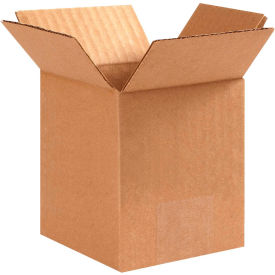 Global Industrial B39539 Global Industrial™ Cardboard Corrugated Boxes, 4"L x 4"W x 6"H, Kraft image.