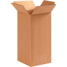 Global Industrial™ Tall Cardboard Corrugated Boxes 4""L x 4""W x 8""H Kraft