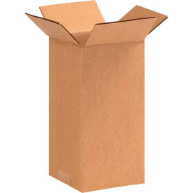 Global Industrial™ Tall Cardboard Corrugated Boxes 4""L x 4""W x 9""H Kraft