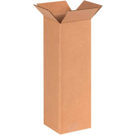 Global Industrial B68574 Global Industrial™ Tall Cardboard Corrugated Boxes, 6"L x 6"W x 18"H, Kraft image.