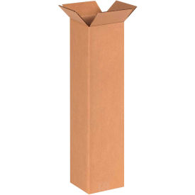 Global Industrial B68575 Global Industrial™ Tall Cardboard Corrugated Boxes, 6"L x 6"W x 24"H, Kraft image.
