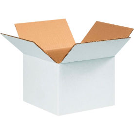 Global Industrial B1580100 Global Industrial™ Cardboard Corrugated Boxes, 6"L x 6"W x 4"H, White image.