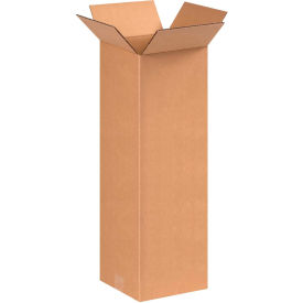 Global Industrial B68596 Global Industrial™ Tall Cardboard Corrugated Boxes, 8"L x 8"W x 24"H, Kraft image.