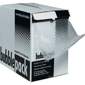Box Packaging Inc BD31612 Perforated Bubble Roll W/Dispenser, 12"W x 175L x 3/16" Bubble, Clear image.