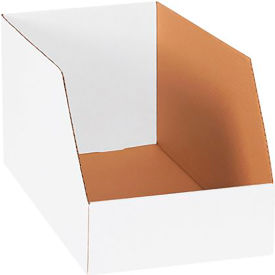 Global Industrial B684550 Global Industrial™ Jumbo Open Top Corrugated Bin Boxes, 12"Wx18"Dx10"H, White image.