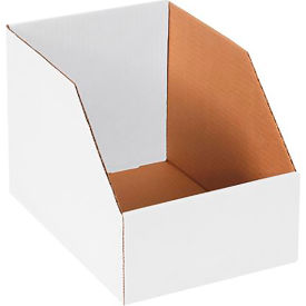 Global Industrial B684542 Global Industrial™ Jumbo Open Top Corrugated Bin Boxes, 8"Wx12"Dx8"H, White image.