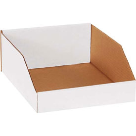 Global Industrial B684572 Global Industrial™ Open Top Corrugated Bin Boxes, 10"Wx12"Dx4-1/2"H, White image.