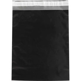 Global Industrial B1878793 Global Industrial™ Colored Poly Mailers, 12"W x 15-1/2"L, 2.5 Mil, Black, 100/Pack image.